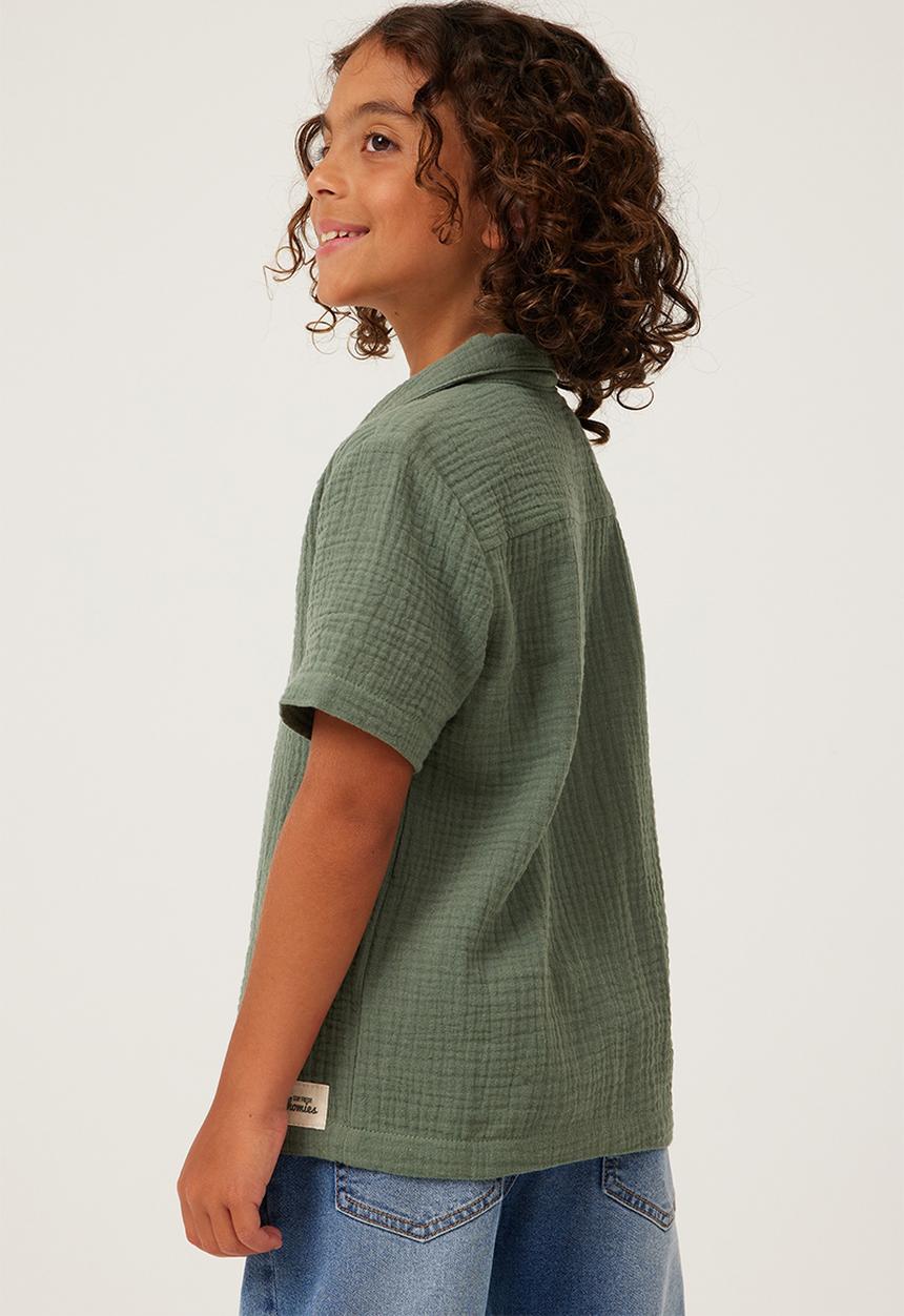 Cotton On - Cabana short sleeve shirt - swag green / cheesecloth