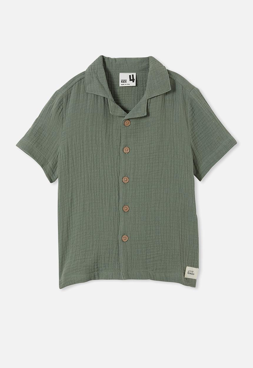 Cotton On - Cabana short sleeve shirt - swag green / cheesecloth