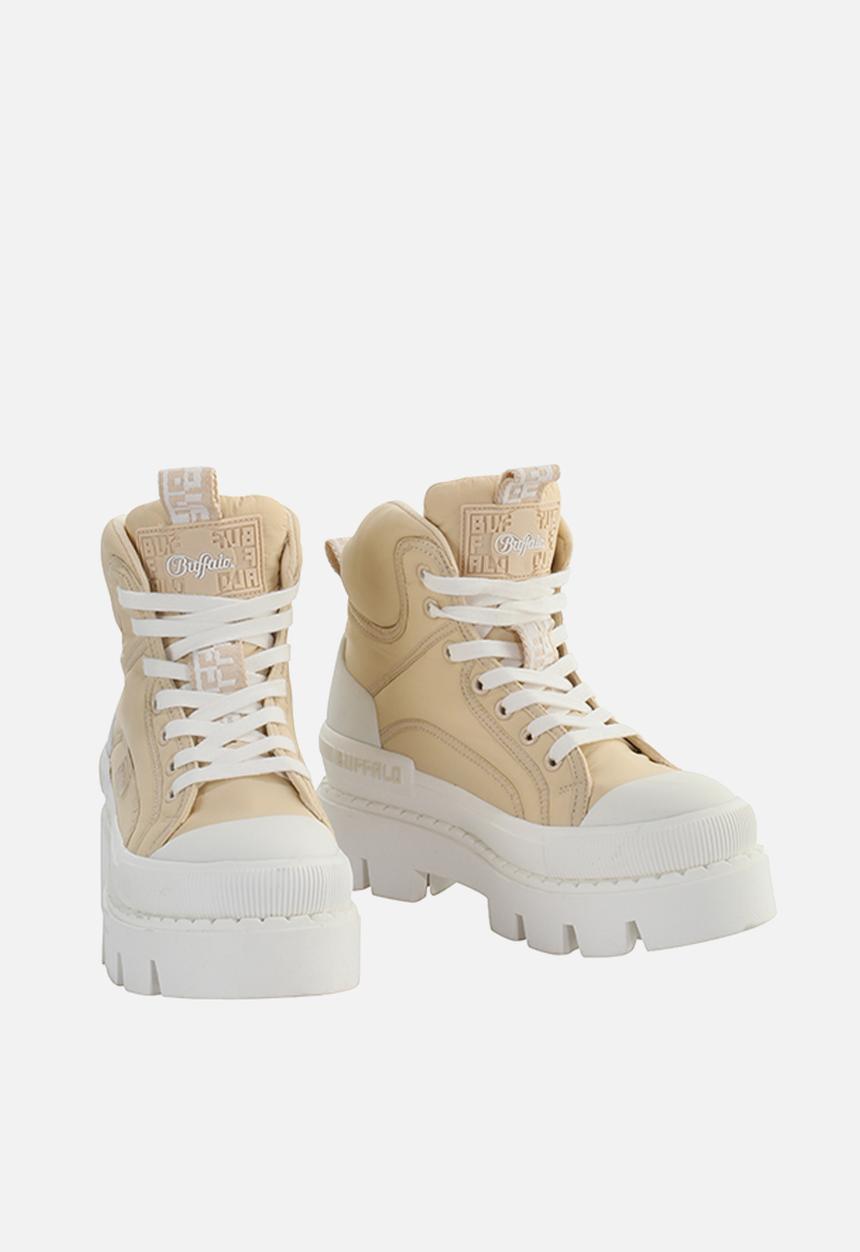 BUFFALO - Raven lace up mid - cream