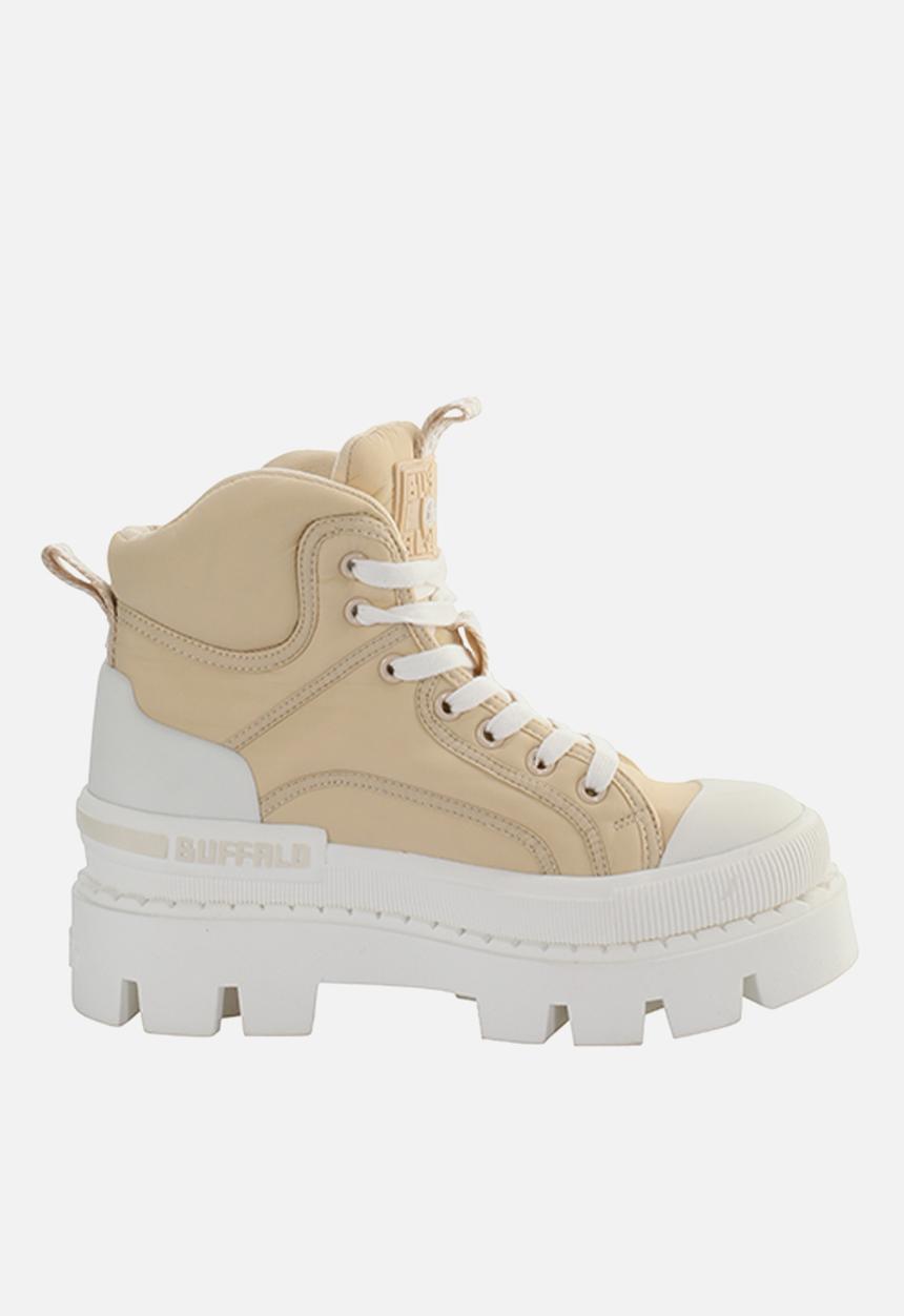 BUFFALO - Raven lace up mid - cream