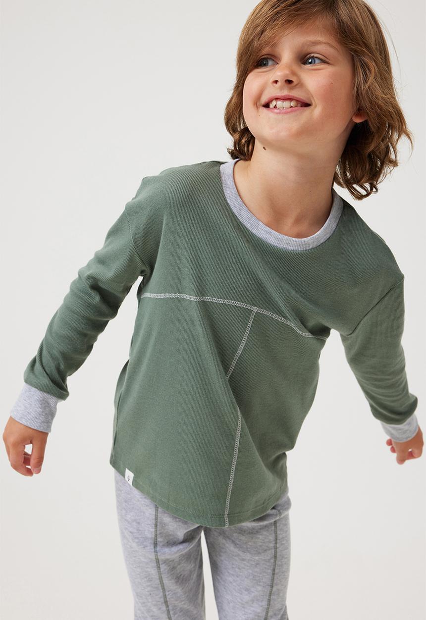 Cotton On - Beau long sleeve pyjama set - swag green/bolt