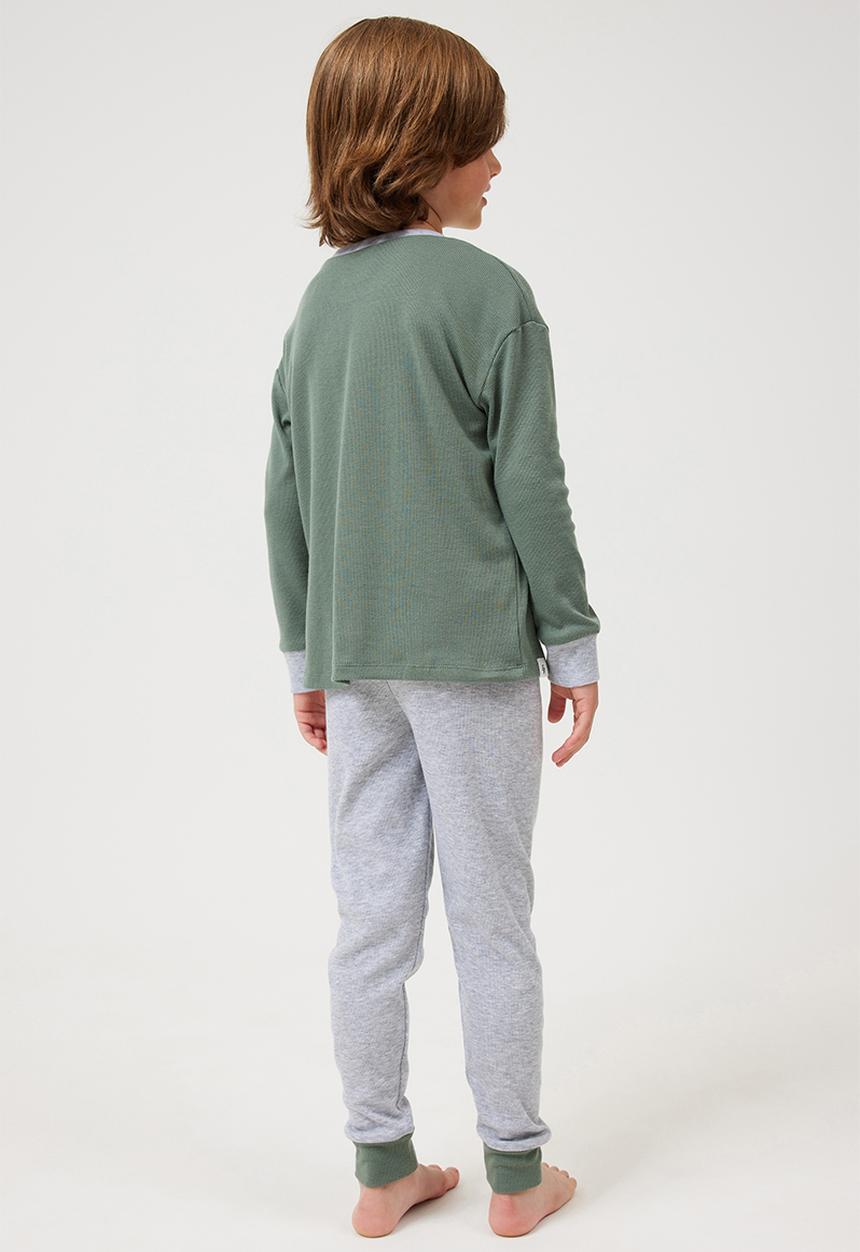 Cotton On - Beau long sleeve pyjama set - swag green/bolt