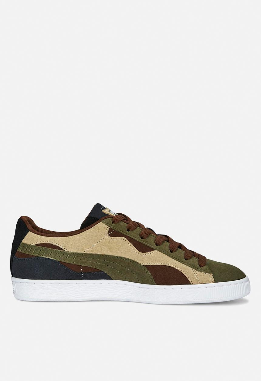 PUMA - Suede camowave - puma olive-chestnut brown-shadow gray