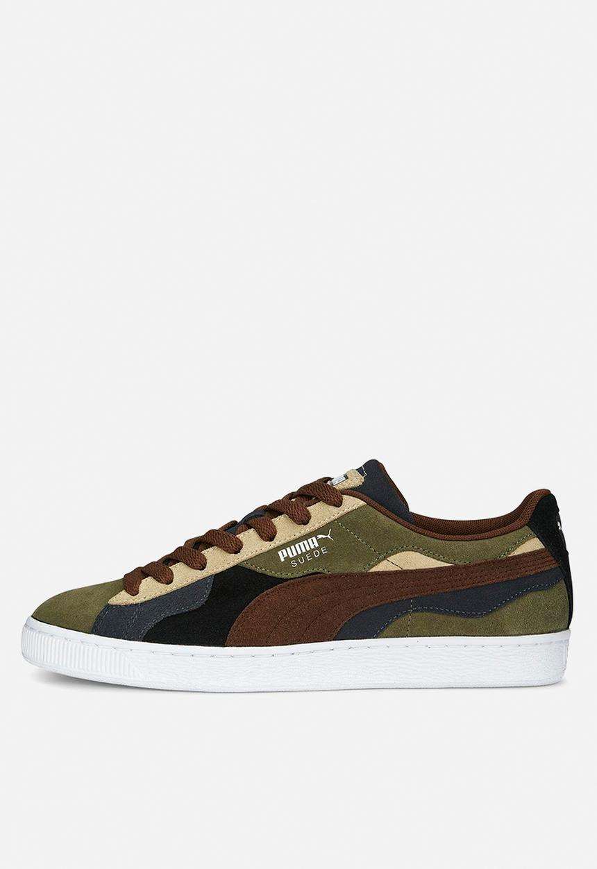 PUMA - Suede camowave - puma olive-chestnut brown-shadow gray