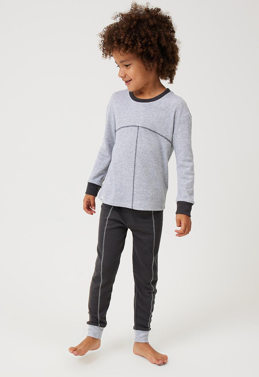 Cotton On - Beau long sleeve pyjama set - storm grey marle/bolt