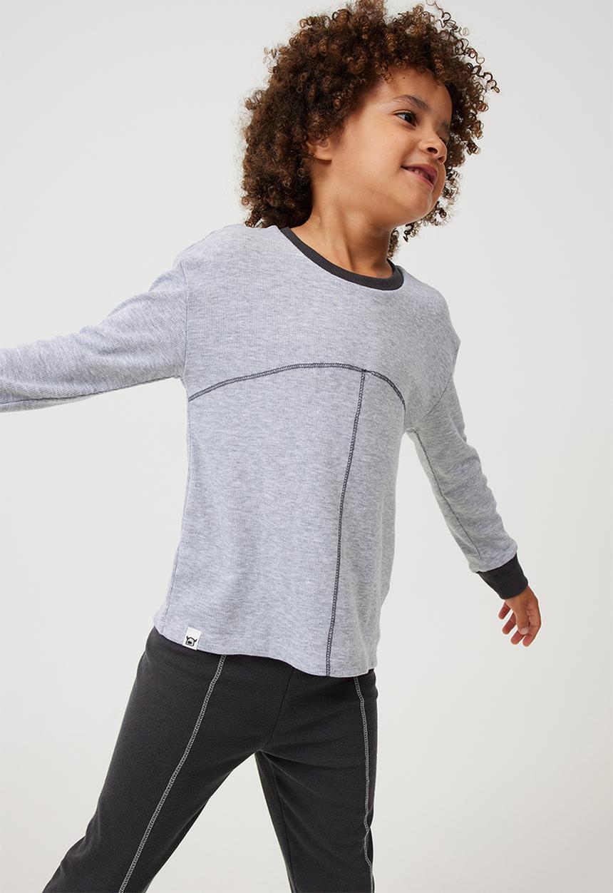 Cotton On - Beau long sleeve pyjama set - storm grey marle/bolt