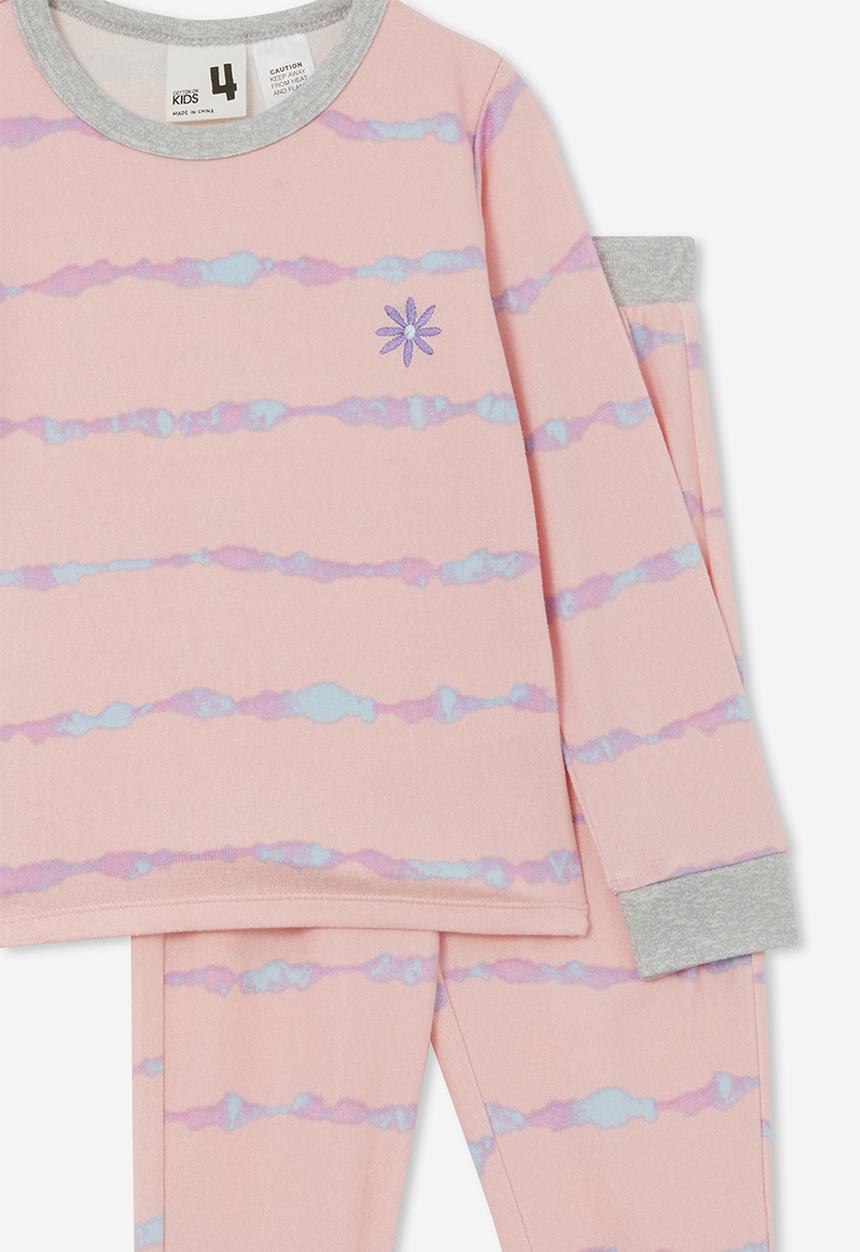 Cotton On - Cady long sleeve pyjama set - marshmallow pink/linear tie dye