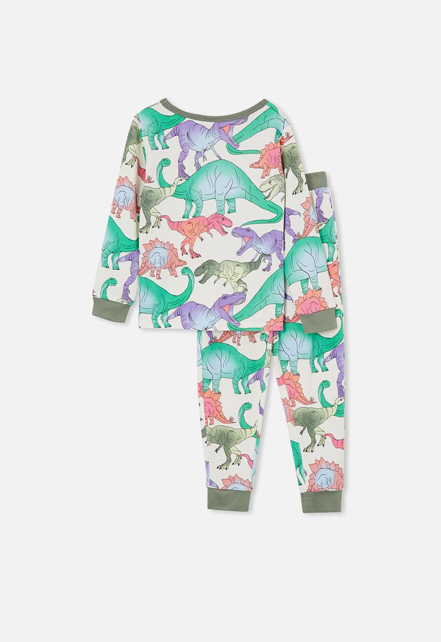 Cotton On - Cody long sleeve pyjama set - dark vanilla/gradient dinos