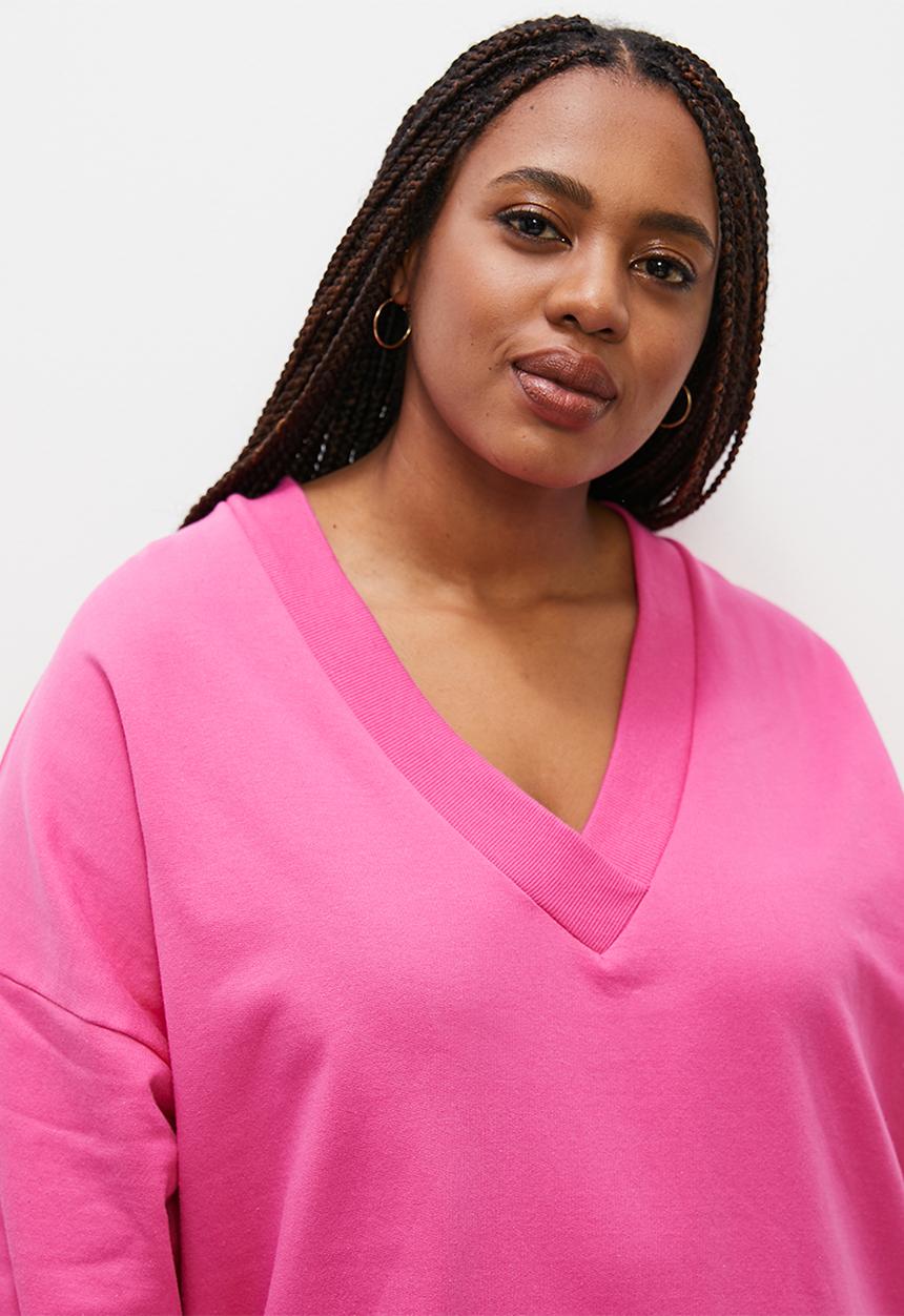 Superbalist - Crossover v-neck sweat dress - pink