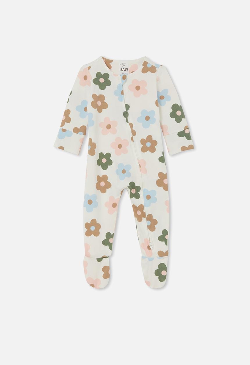 Cotton On - The long sleeve zip romper - vanilla/blair floral