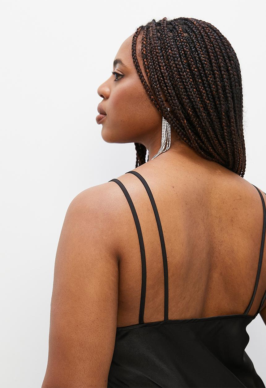 Superbalist - Satin slip dress - black