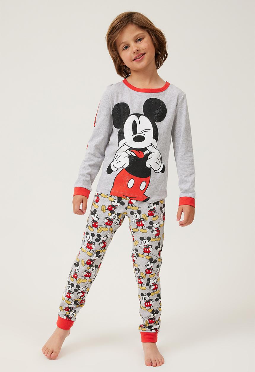 Cotton On - Orlando long sleeve pyjama set licensed - lcn dis fog grey marle