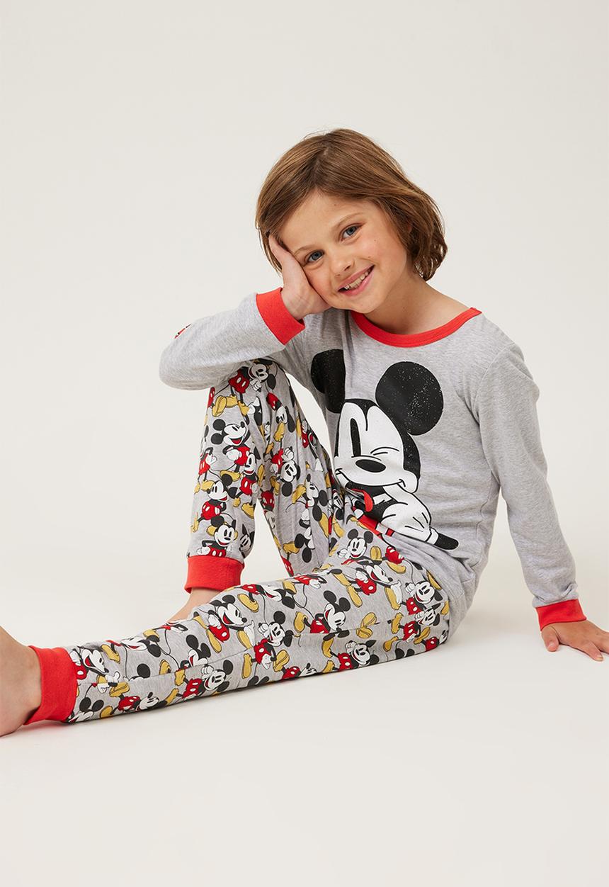 Cotton On - Orlando long sleeve pyjama set licensed - lcn dis fog grey marle