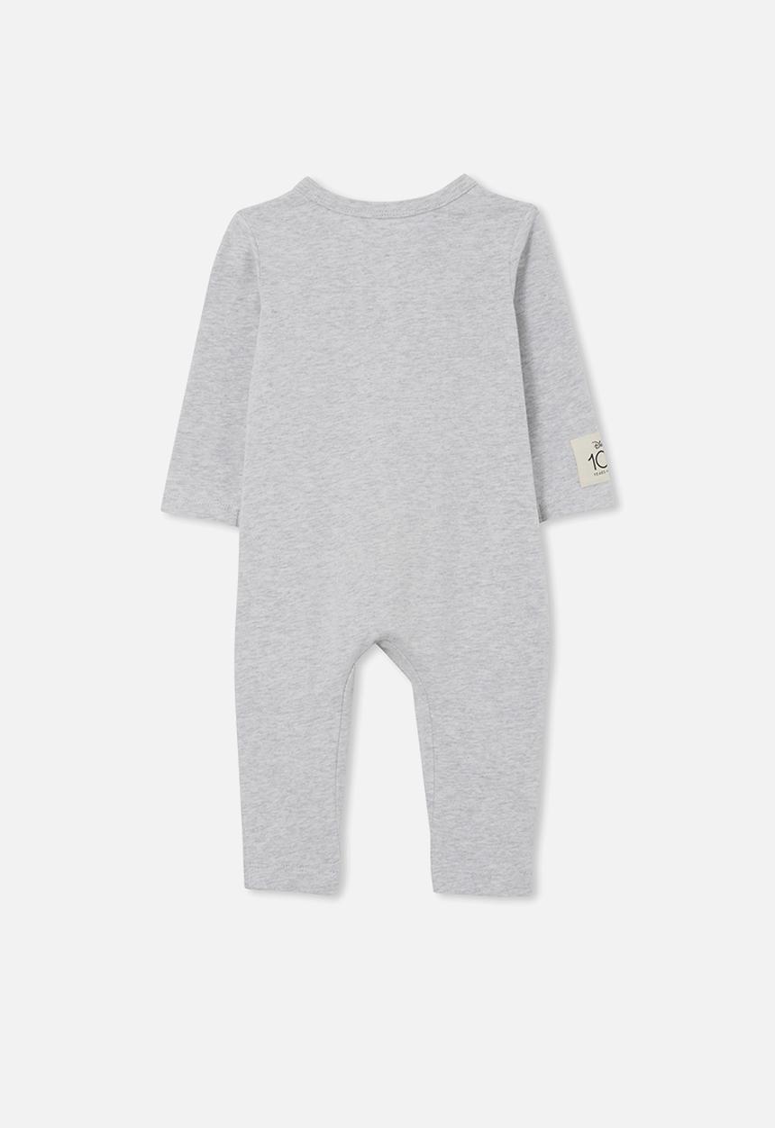 Cotton On - The long sleeve snap romper lcn - lcn dis cloud marle/cheeky mickey