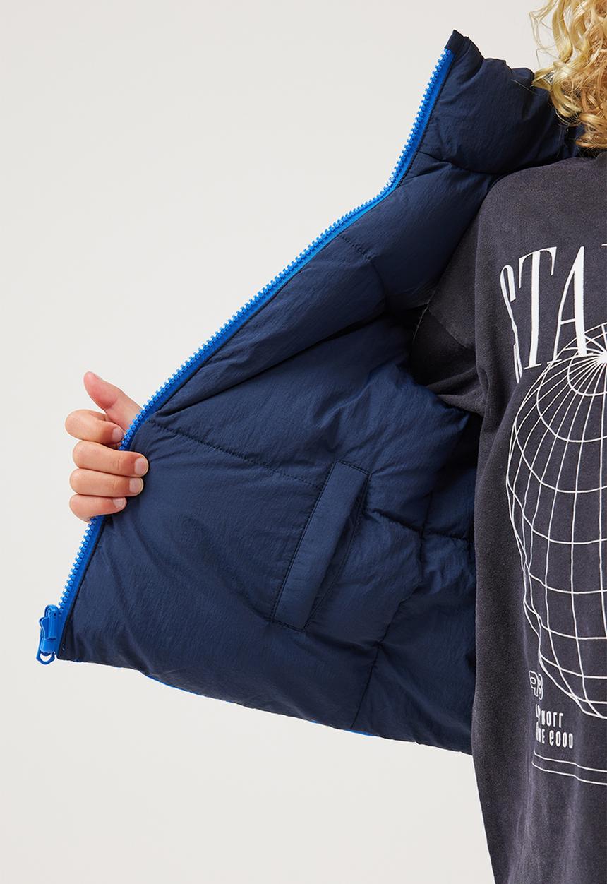 Cotton On - jamie reversible puffer vest - blue punch/navy blazer