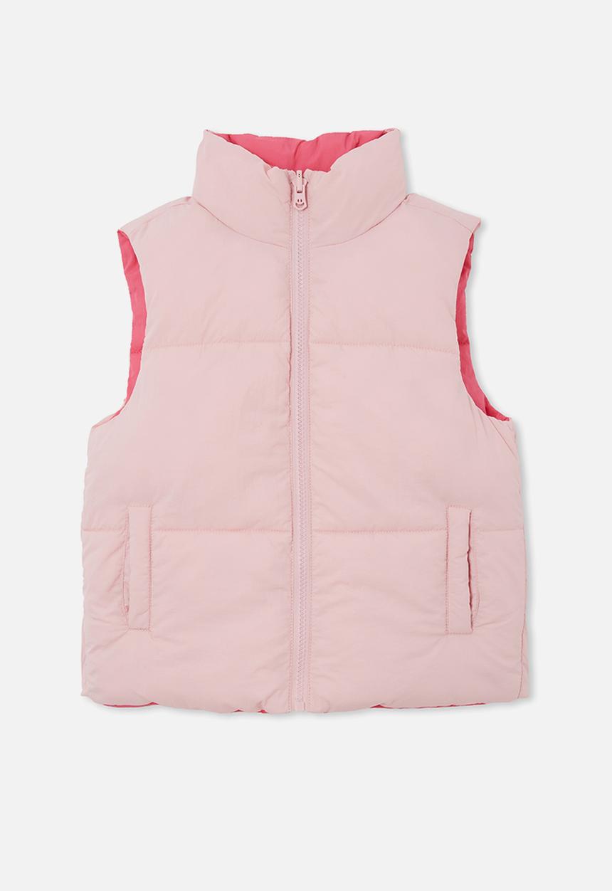 Cotton On - Jamie reversible puffer vest - marshmallow/fuchsia boom