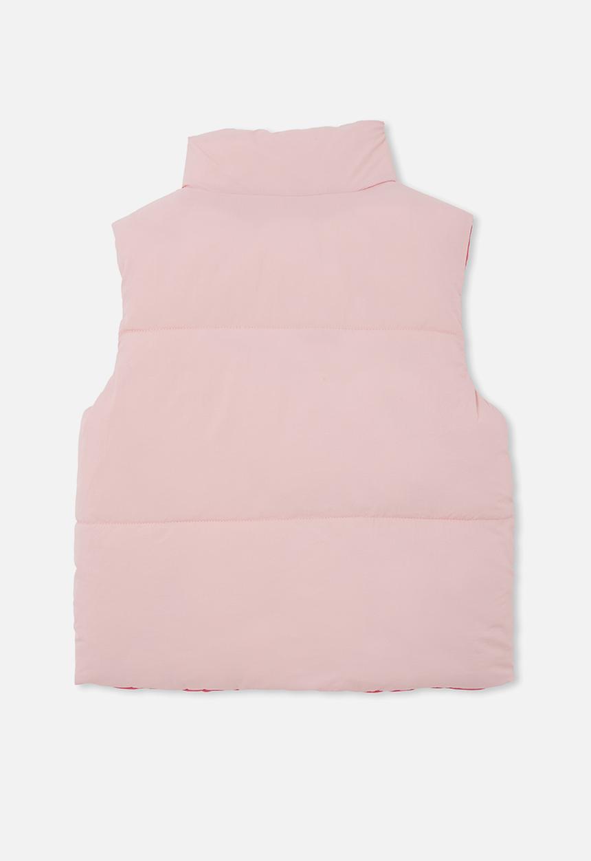 Cotton On - Jamie reversible puffer vest - marshmallow/fuchsia boom