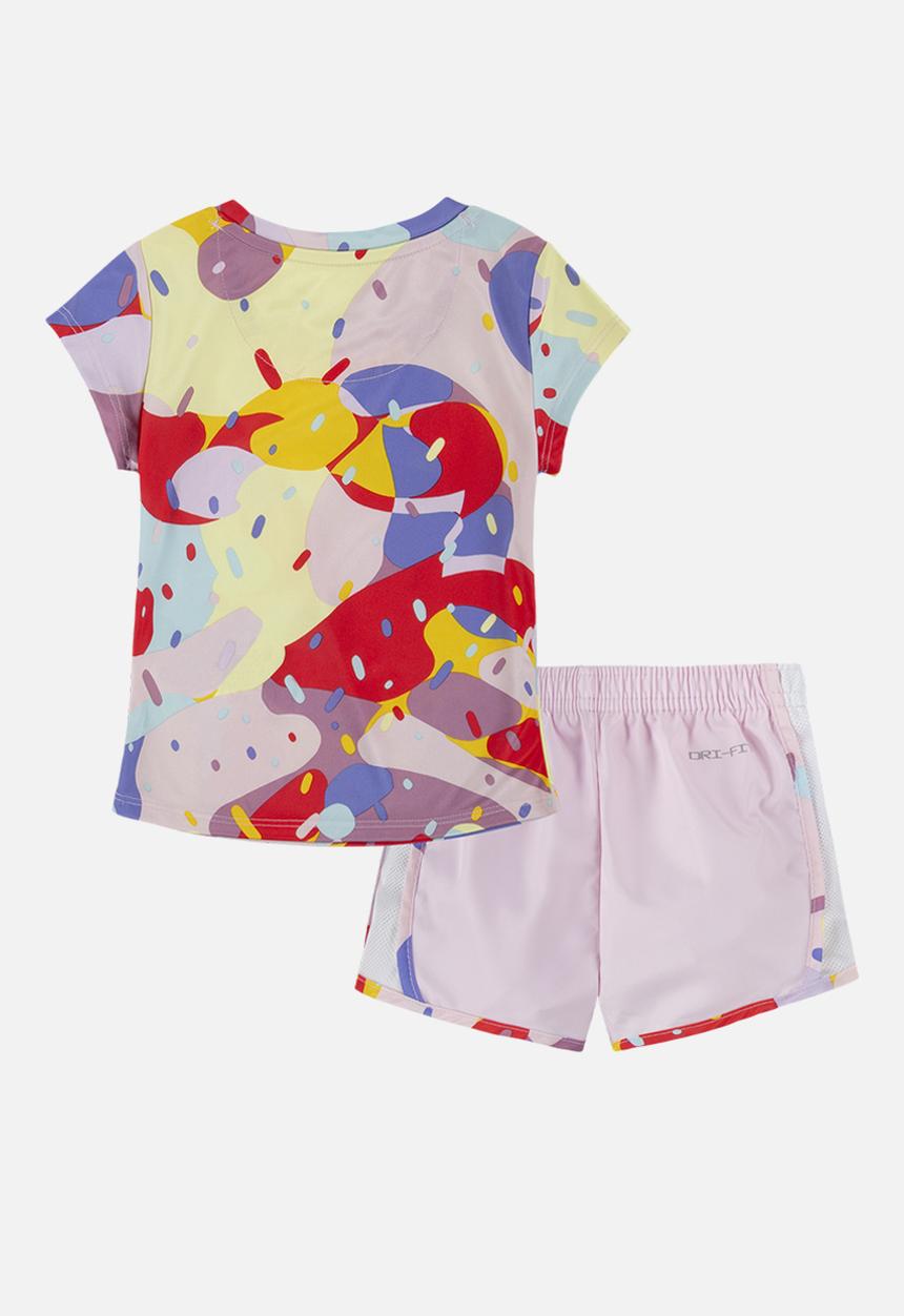 Nike - Nike girls df printed tee and tempo s - pink foam