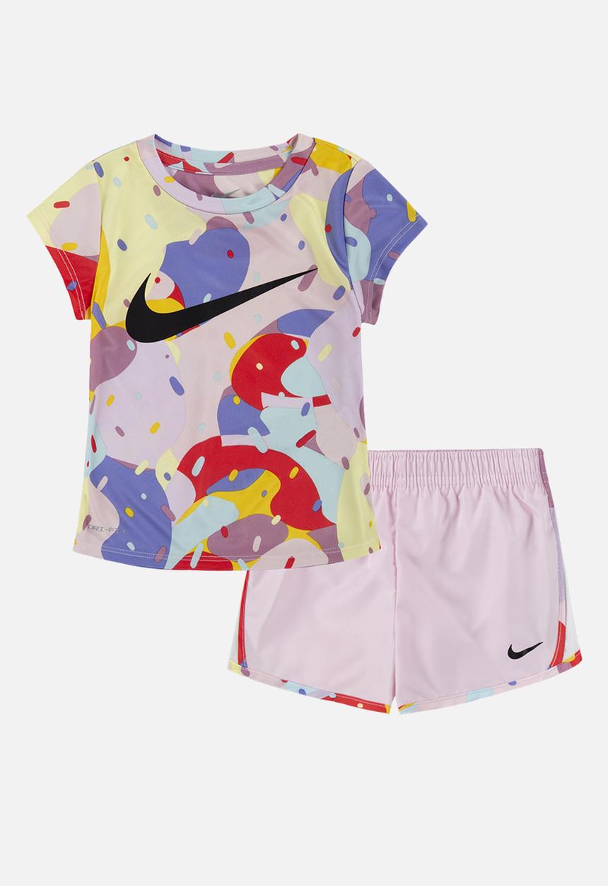 Nike - Nike girls df printed tee and tempo s - pink foam