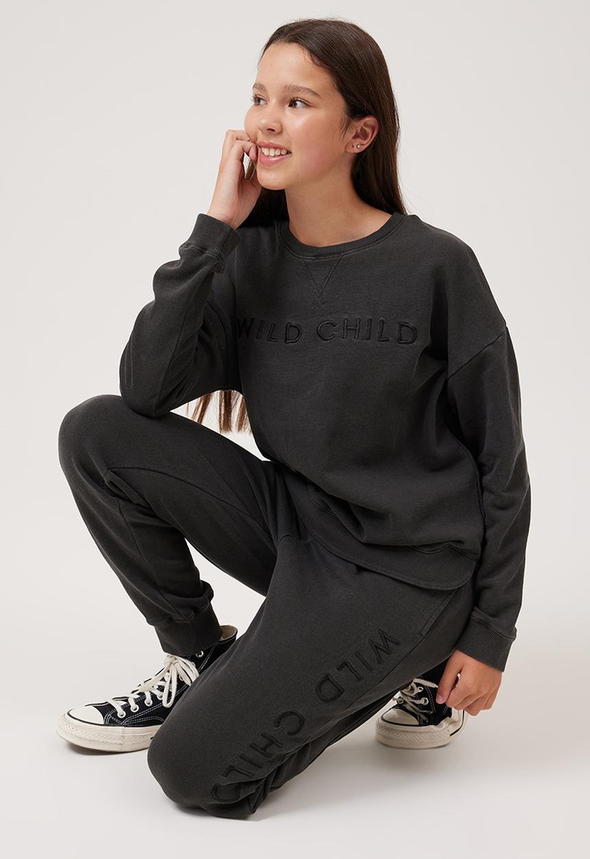 Cotton On - Vivian scoop fleece crew - phantom/wild child