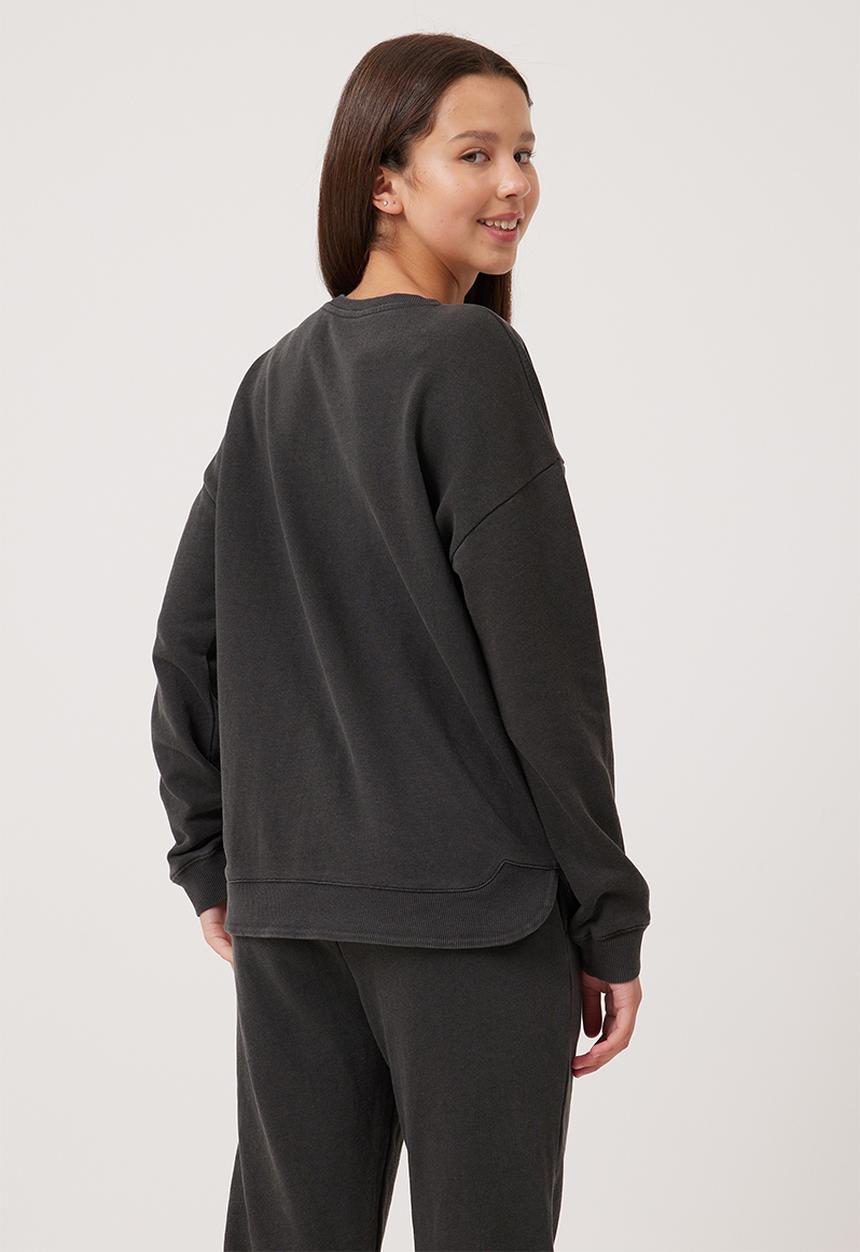 Cotton On - Vivian scoop fleece crew - phantom/wild child