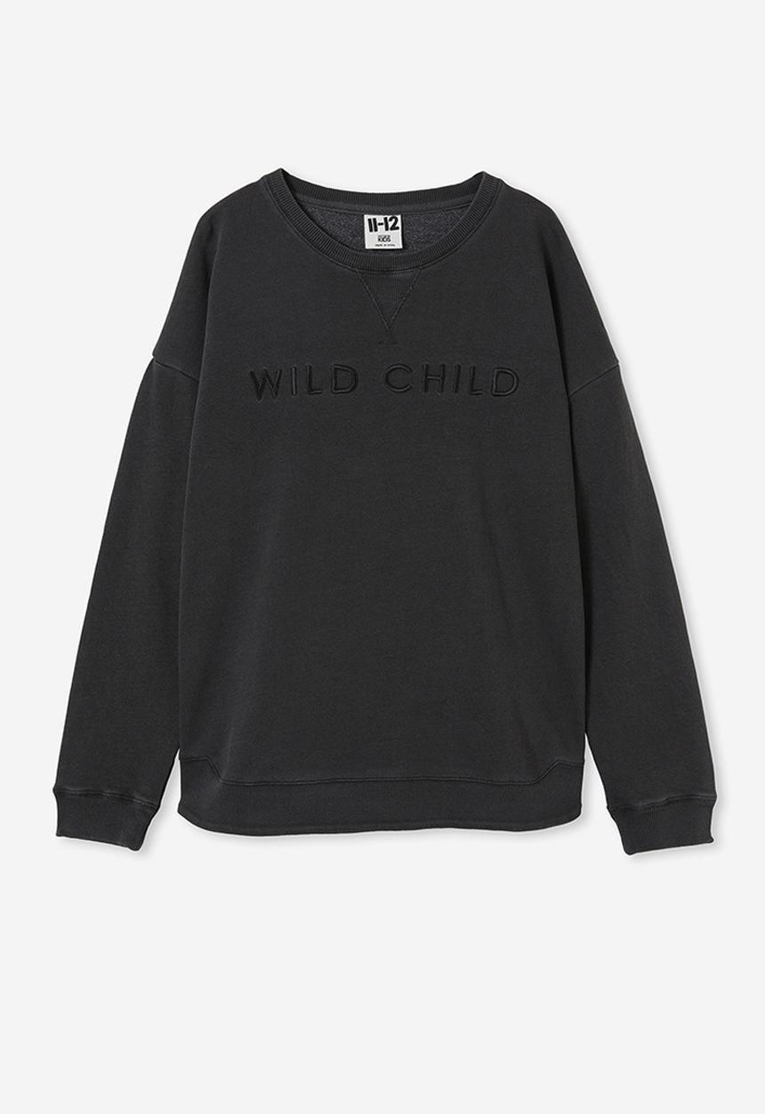 Cotton On - Vivian scoop fleece crew - phantom/wild child