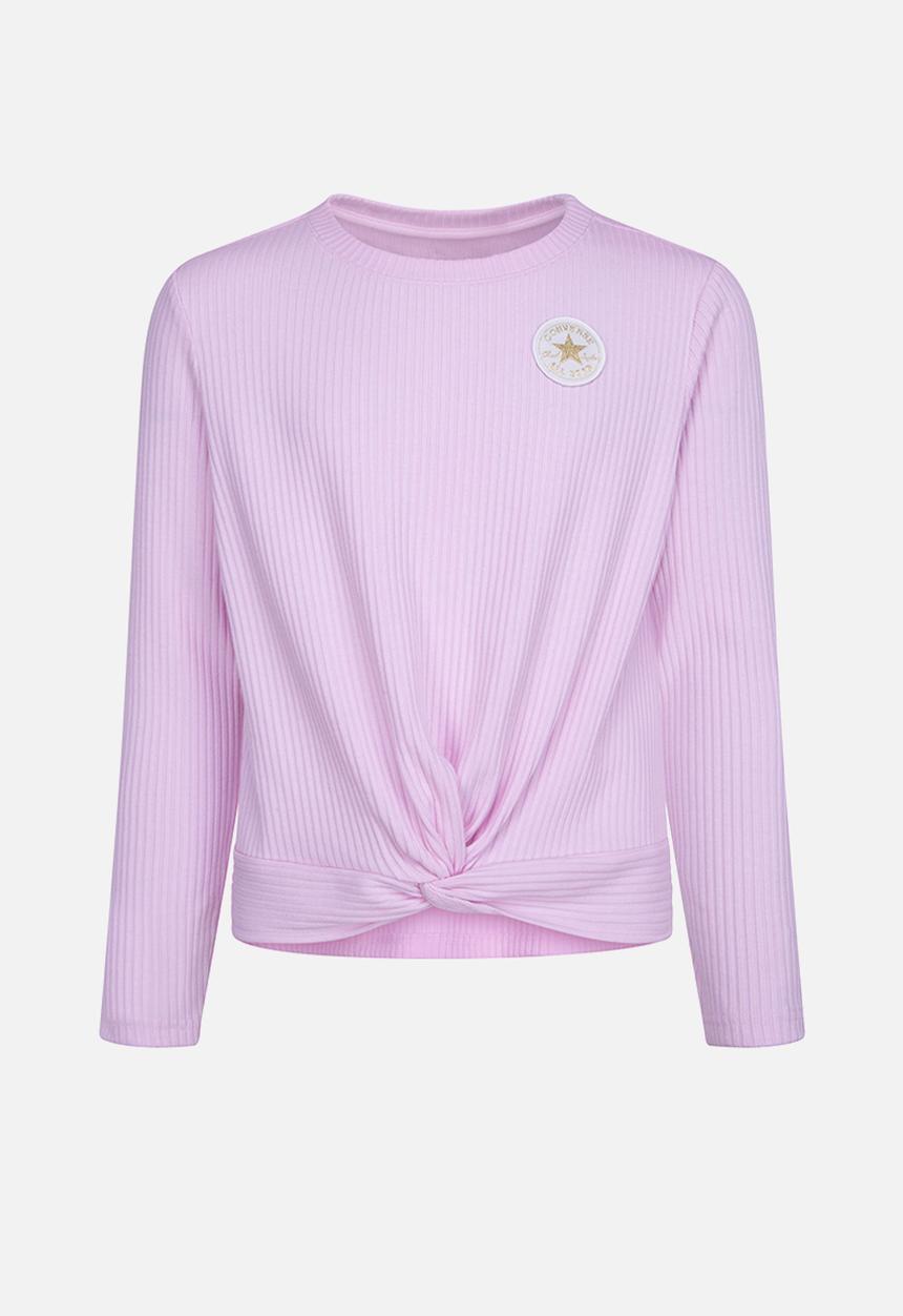 Converse - Cnvg long sleeve rib knit top - pink foam