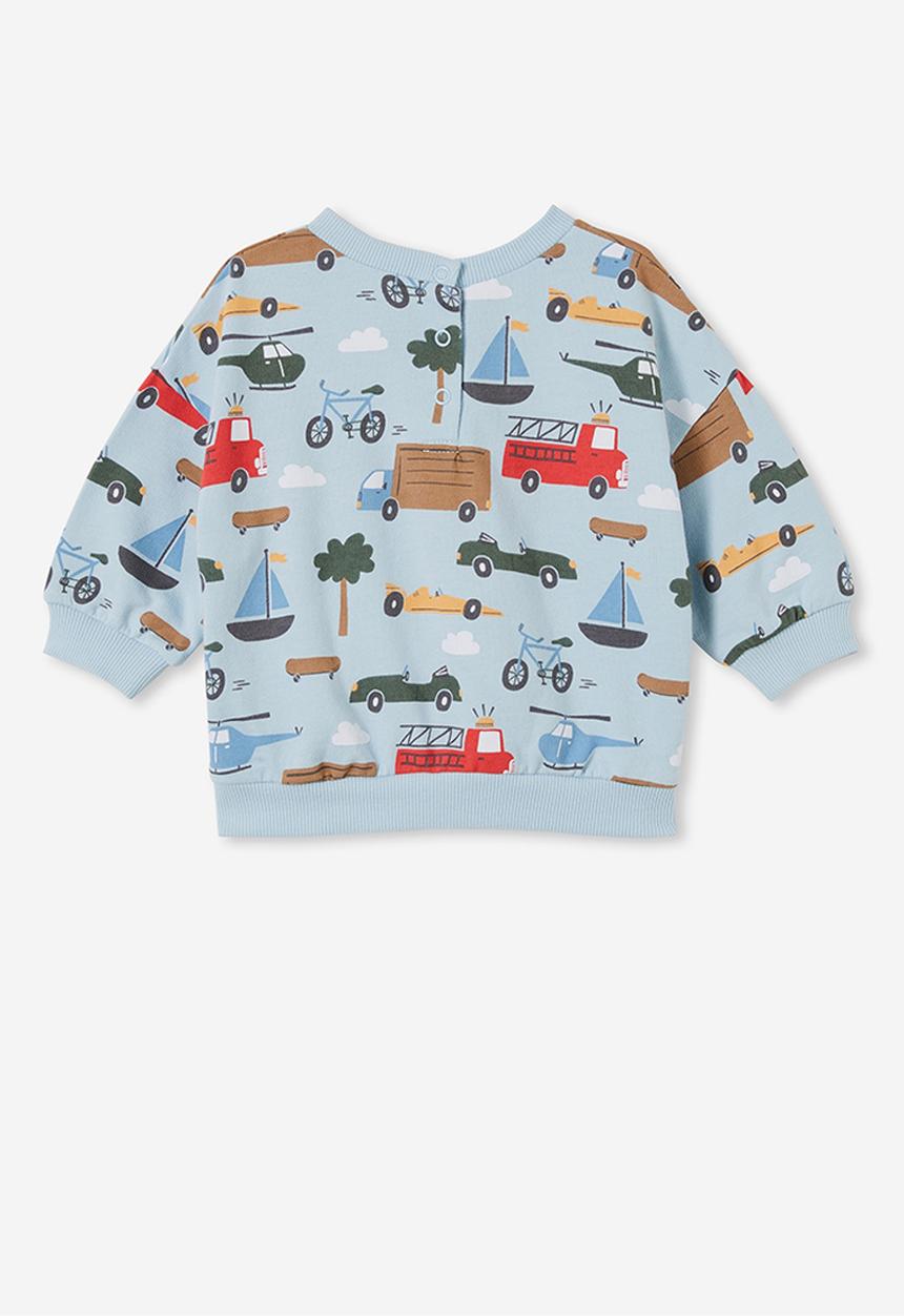 Cotton On - Ziggy drop shoulder sweater - frosty blue/vehicles convoy