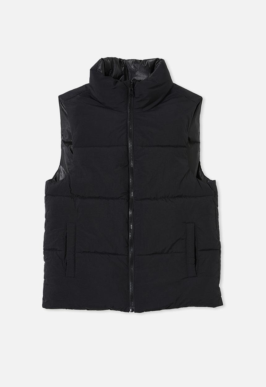 Cotton On - Kelly reversible puffer vest - black