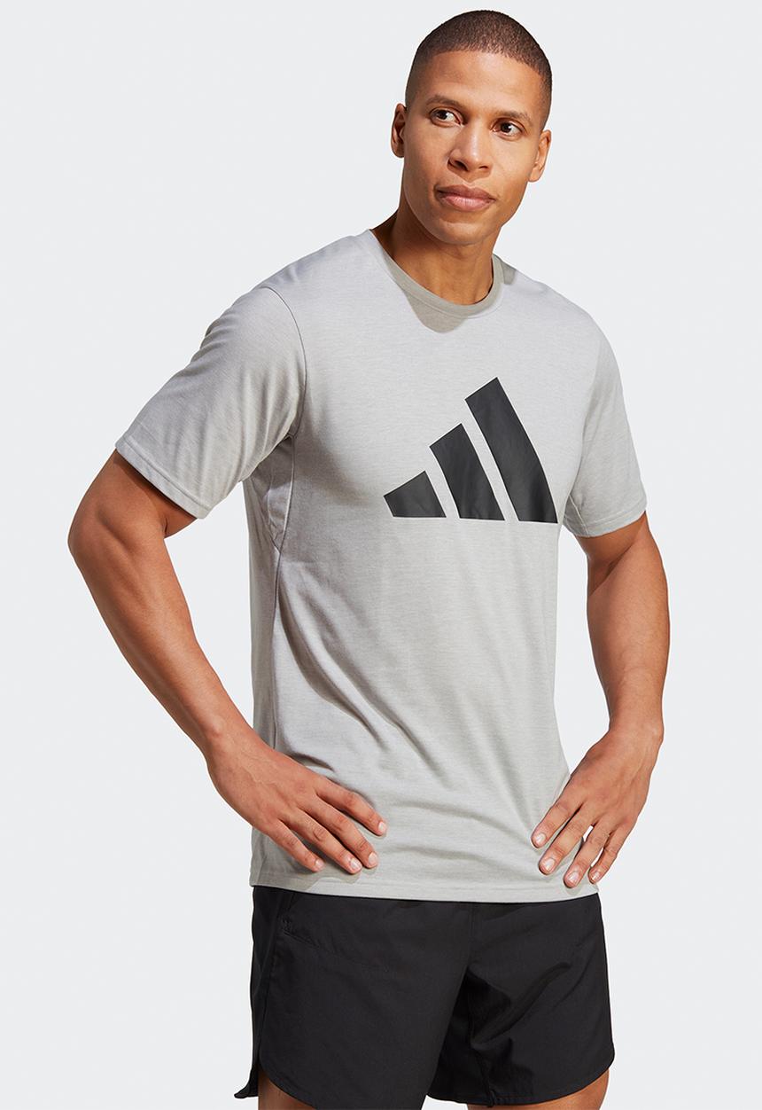 adidas Performance - Train ess feelready logo tee - medium grey heather/black