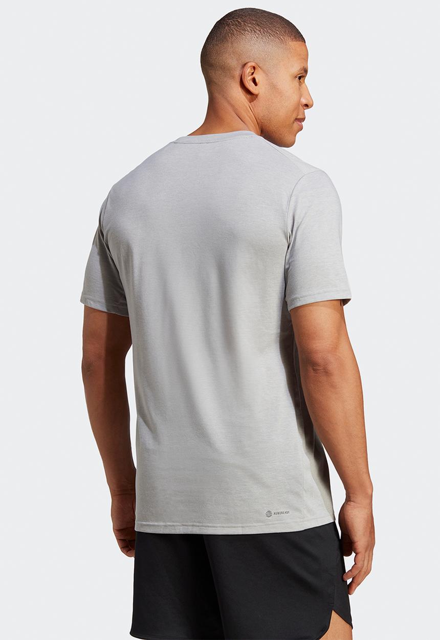 adidas Performance - Train ess feelready logo tee - medium grey heather/black