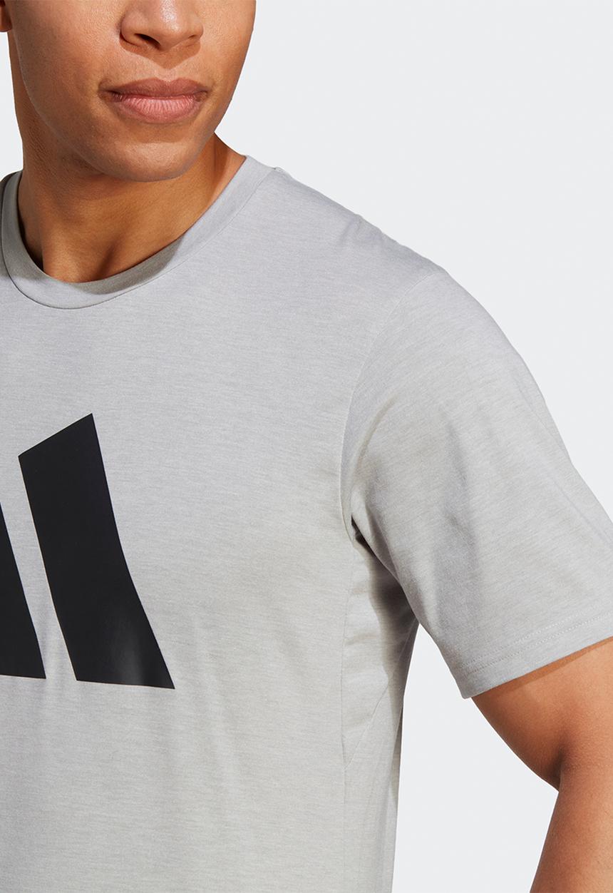 adidas Performance - Train ess feelready logo tee - medium grey heather/black