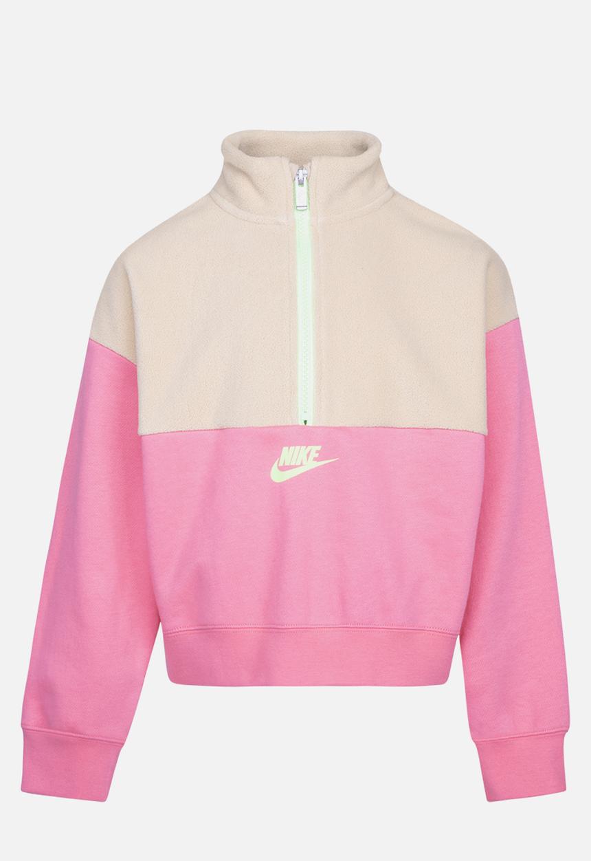 Nike - Nike girls half zip fleece sweatshirt - pink gaze