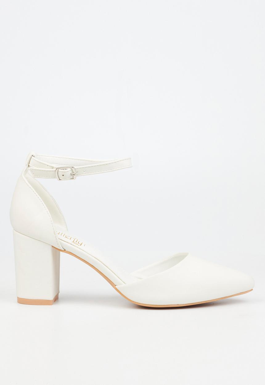 Butterfly Feet - Zara 2 court heel - white