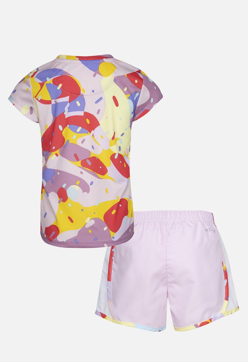 Nike - Nike girls df printed tee and tempo s - pink foam