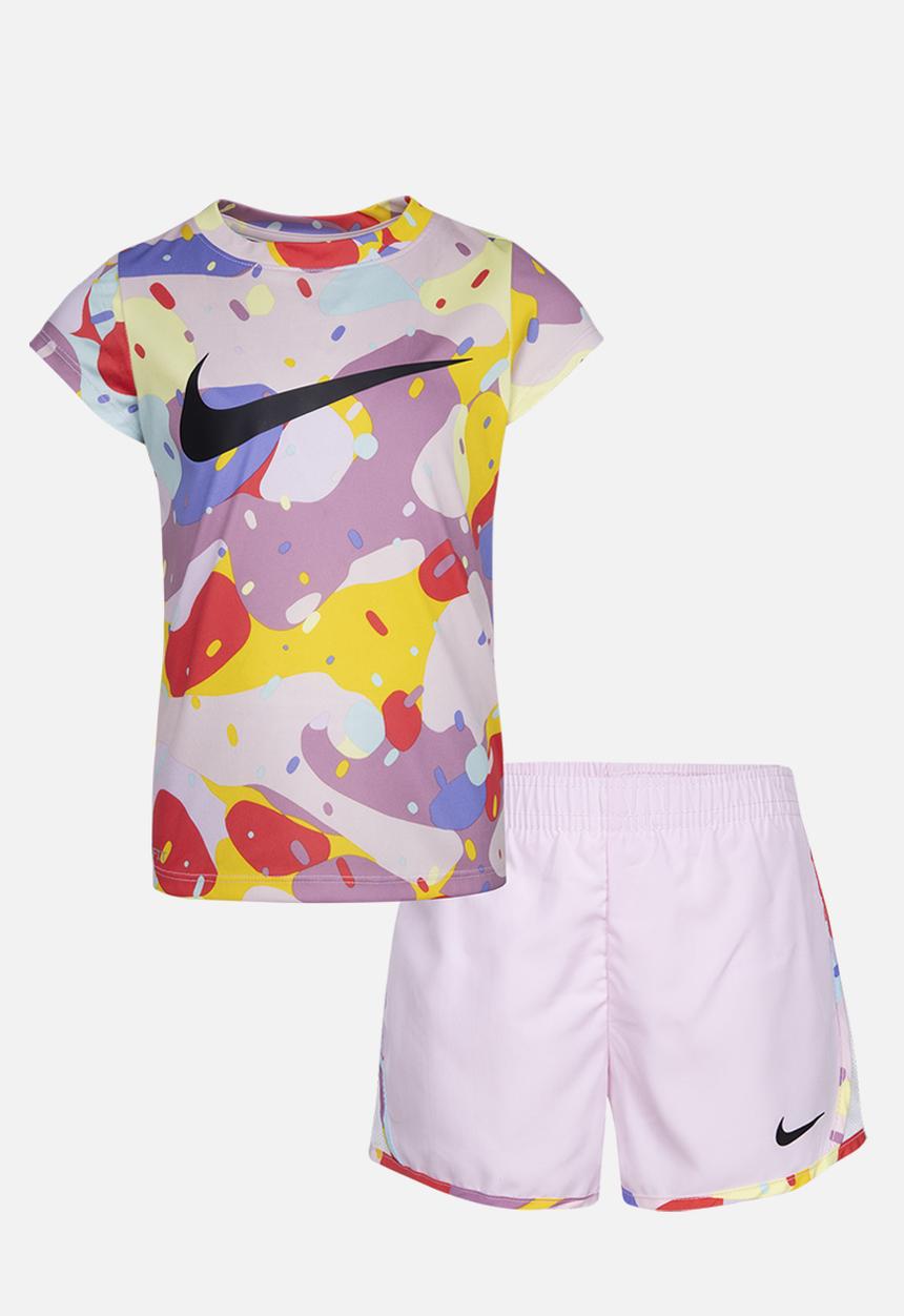 Nike - Nike girls df printed tee and tempo s - pink foam