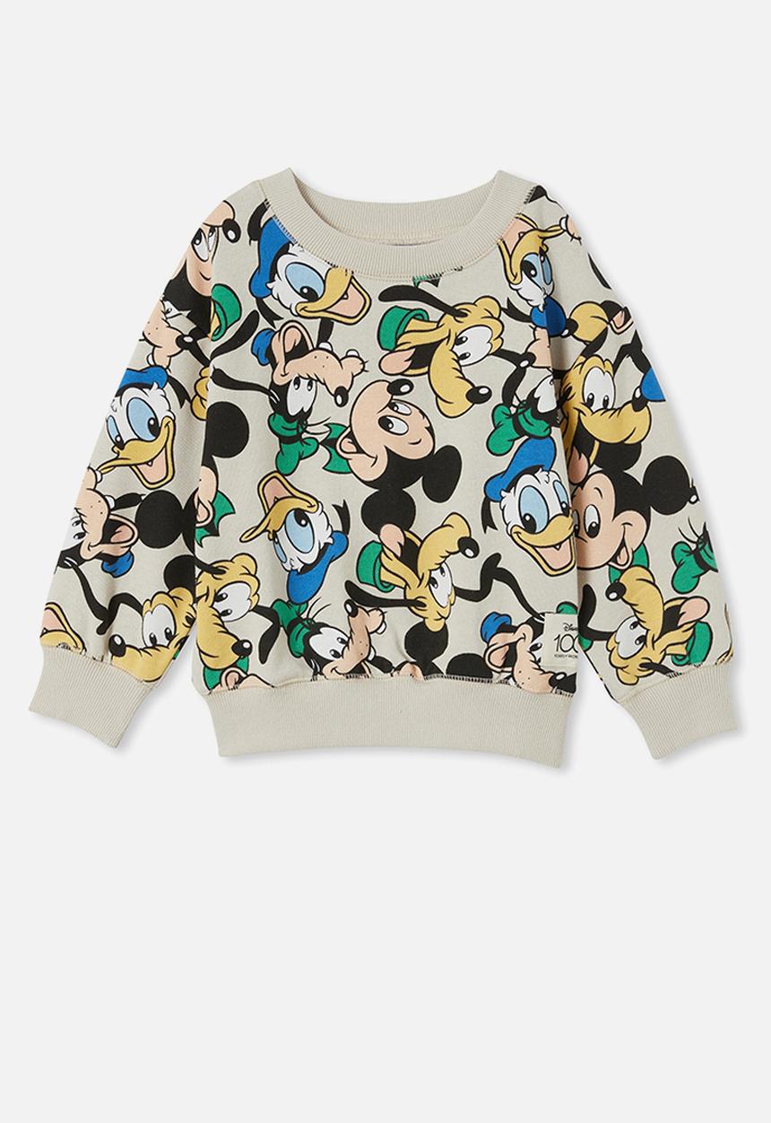 Cotton On - License dusty fleece crew neck - lcn dis rainy day/mickey yardage