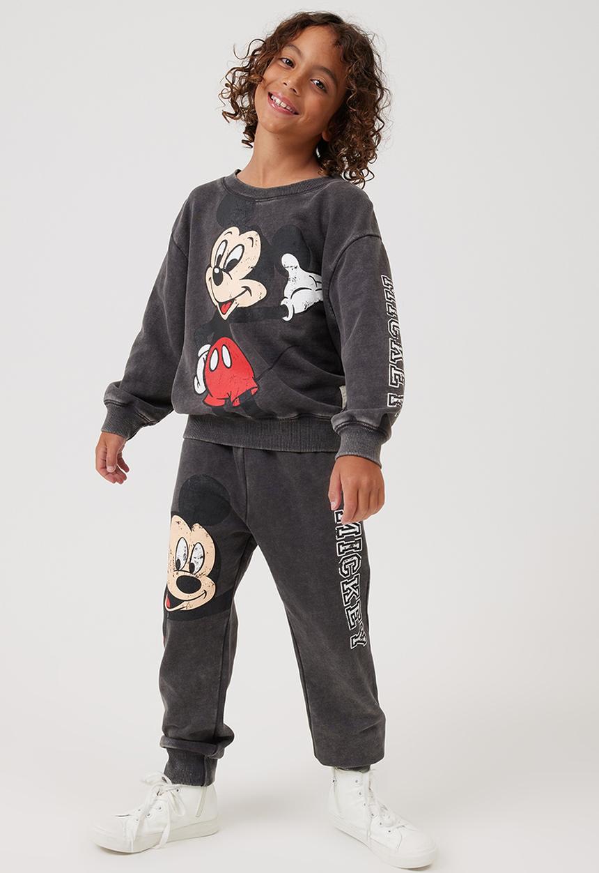 Cotton On - License dusty fleece crew neck - lcn dis phantom/mickey