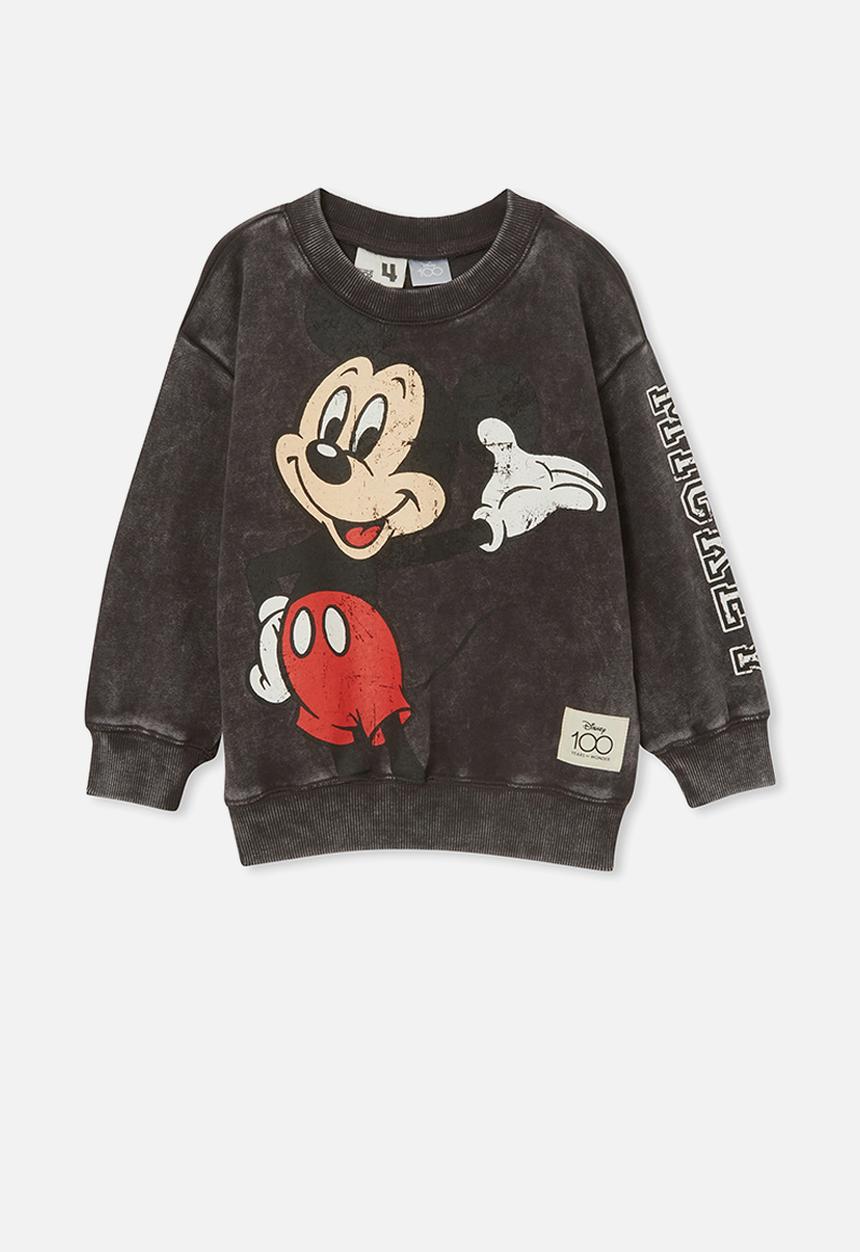 Cotton On - License dusty fleece crew neck - lcn dis phantom/mickey