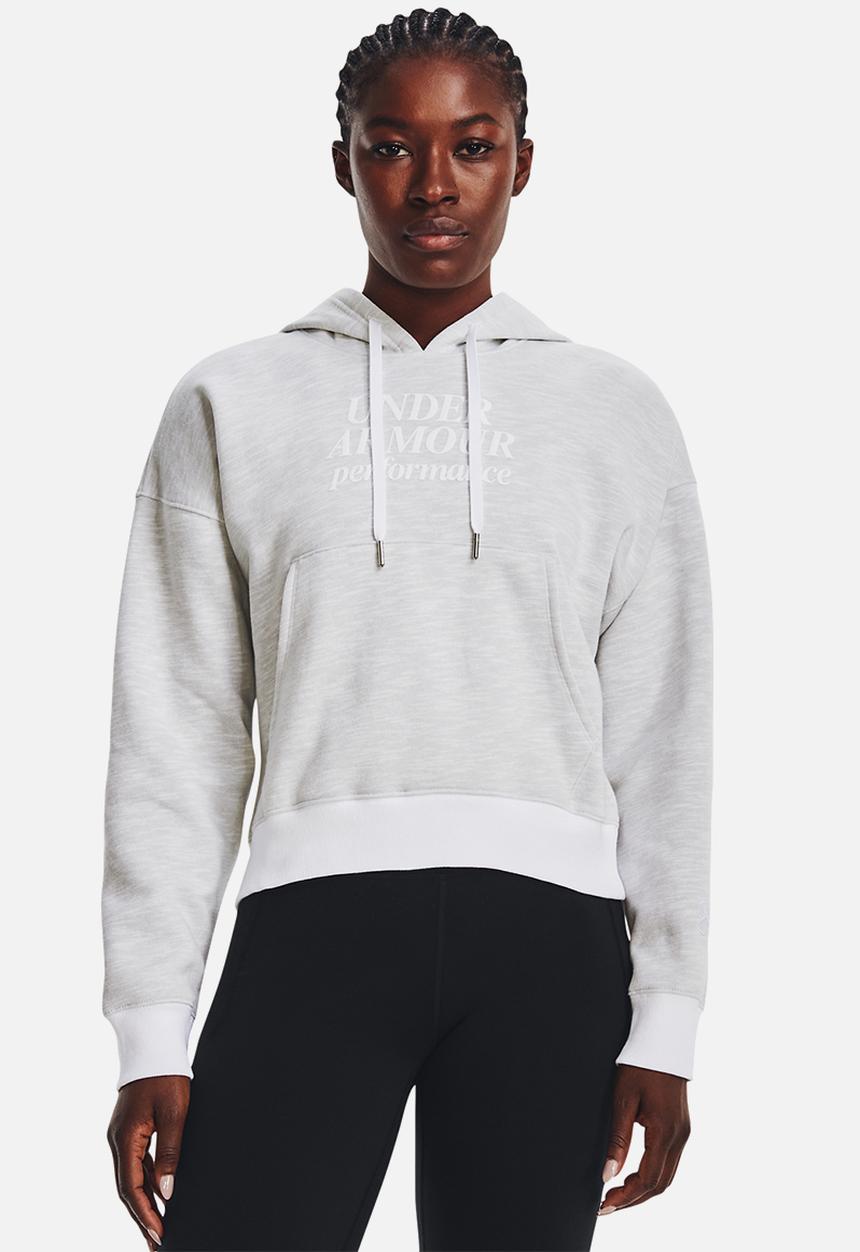 Under Armour - Essential script hoodie - white & ghost gray