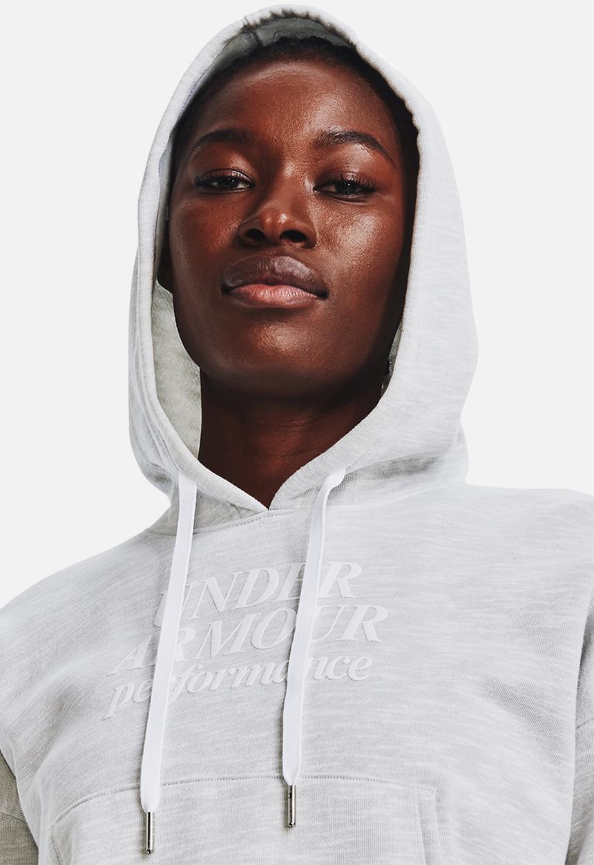 Under Armour - Essential script hoodie - white & ghost gray