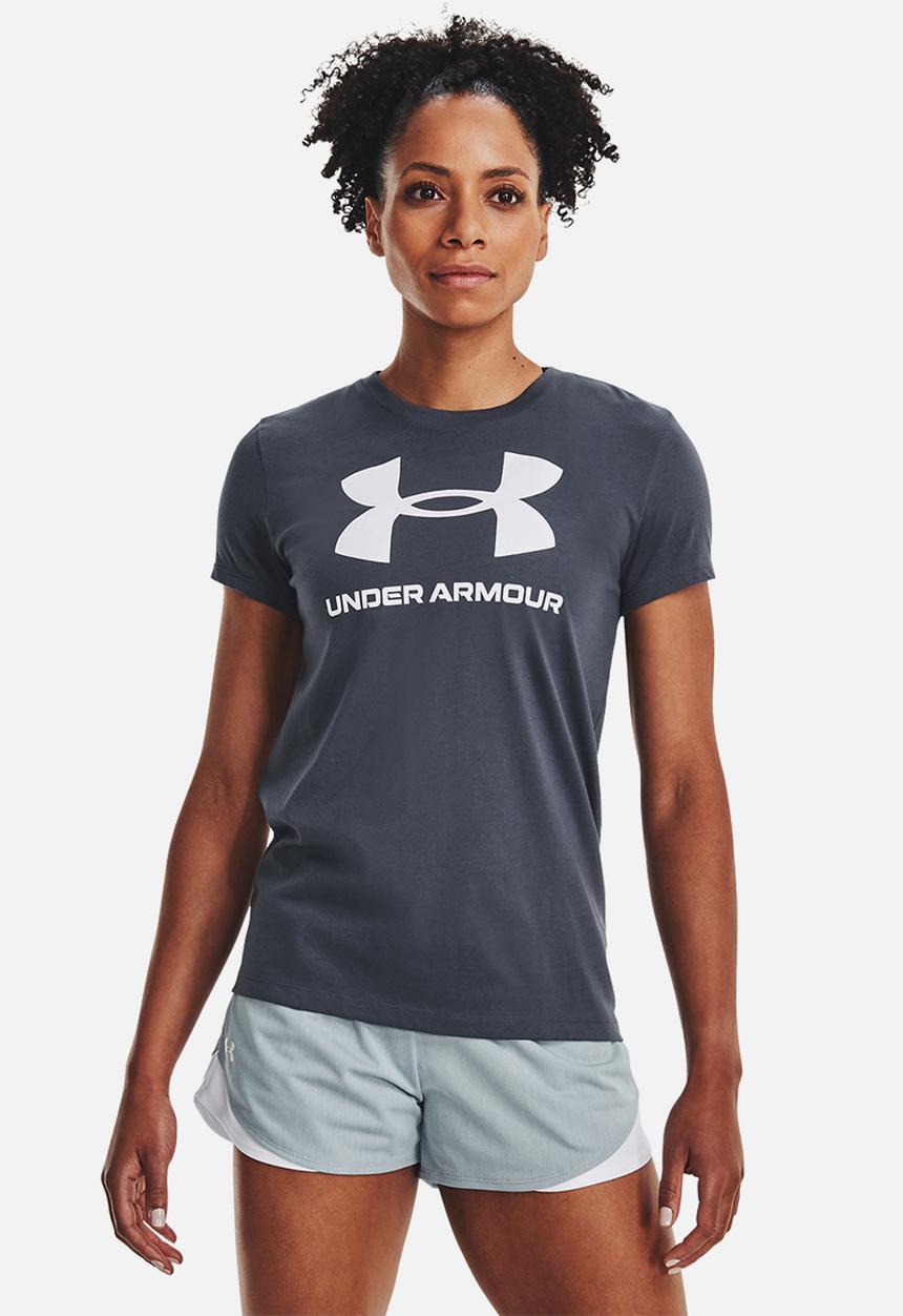 Under Armour - Ua sportstyle logo short sleeve - downpour gray/white