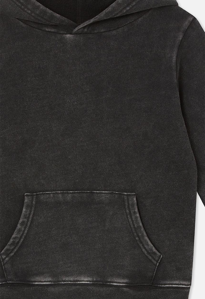 Cotton On - Milo hoodie - black snow wash