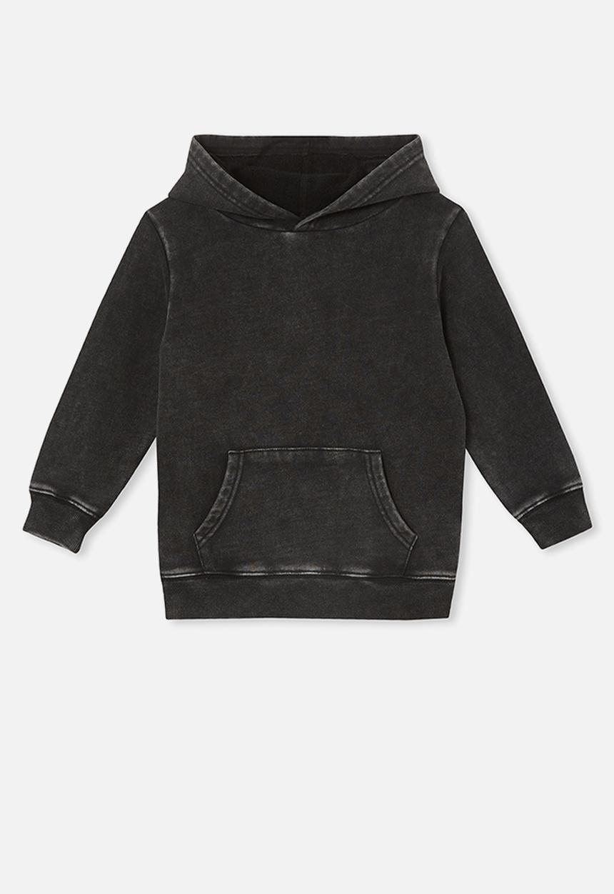 Cotton On - Milo hoodie - black snow wash