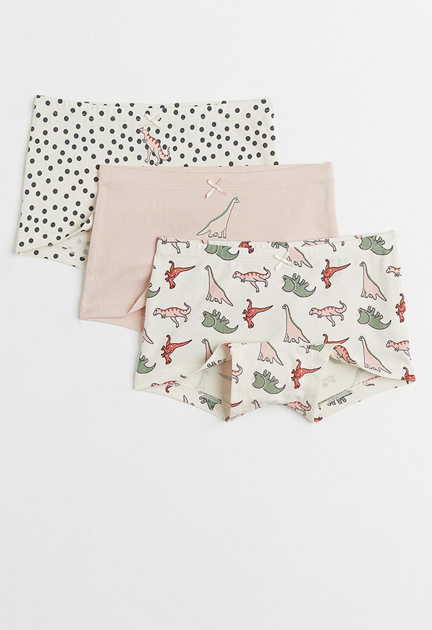 H&M - 3-Pack boxer briefs - light beige/dinosaurs