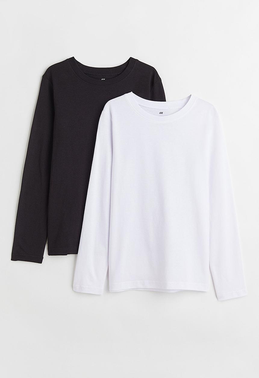 H&M - 2-Pack cotton tops - black/white
