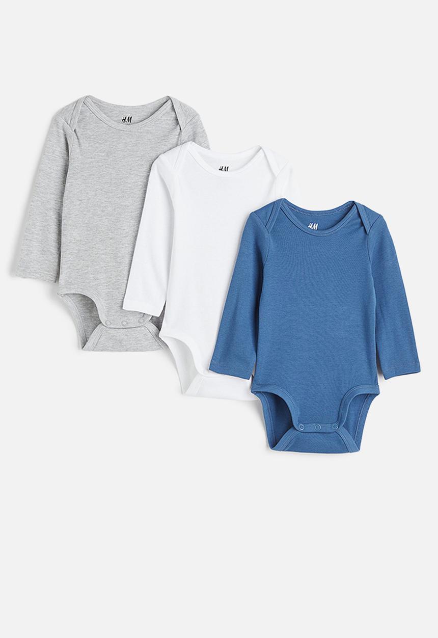 H&M - 3-Pack long-sleeved cotton bodysuits - multi