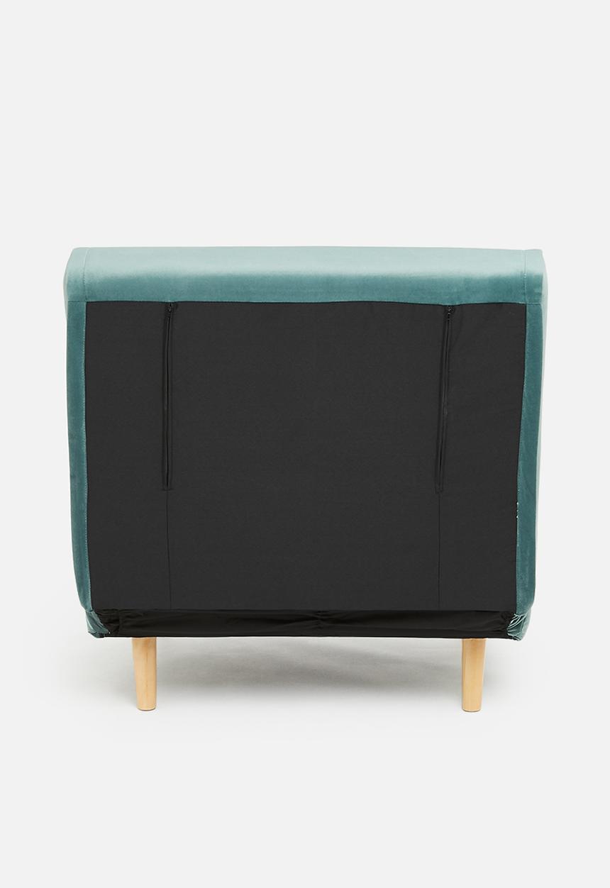 Sixth Floor - Foldable single sofa bed - recycled velvet blue