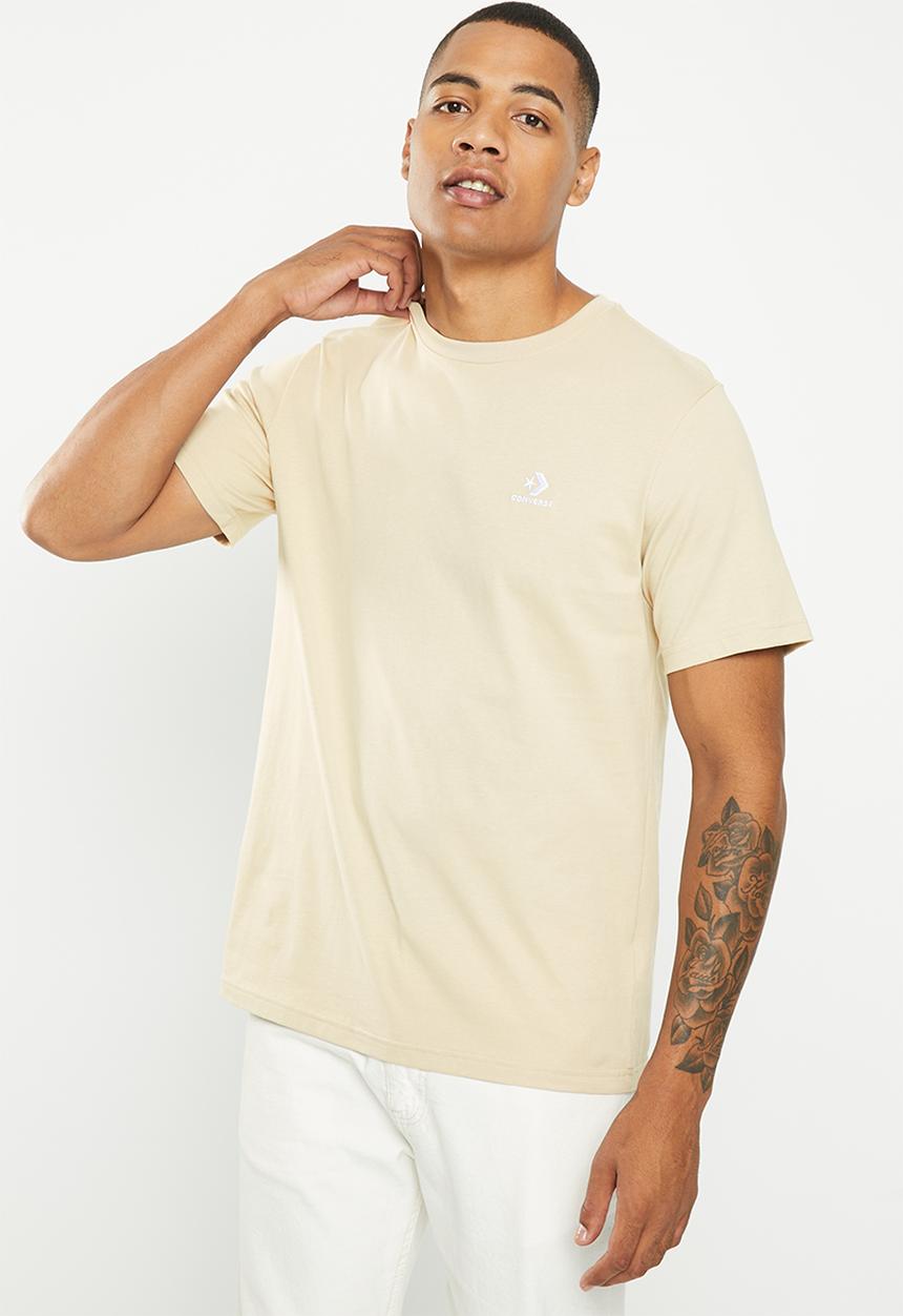 Converse - Converse go-to embroidered star chevron tee - stone