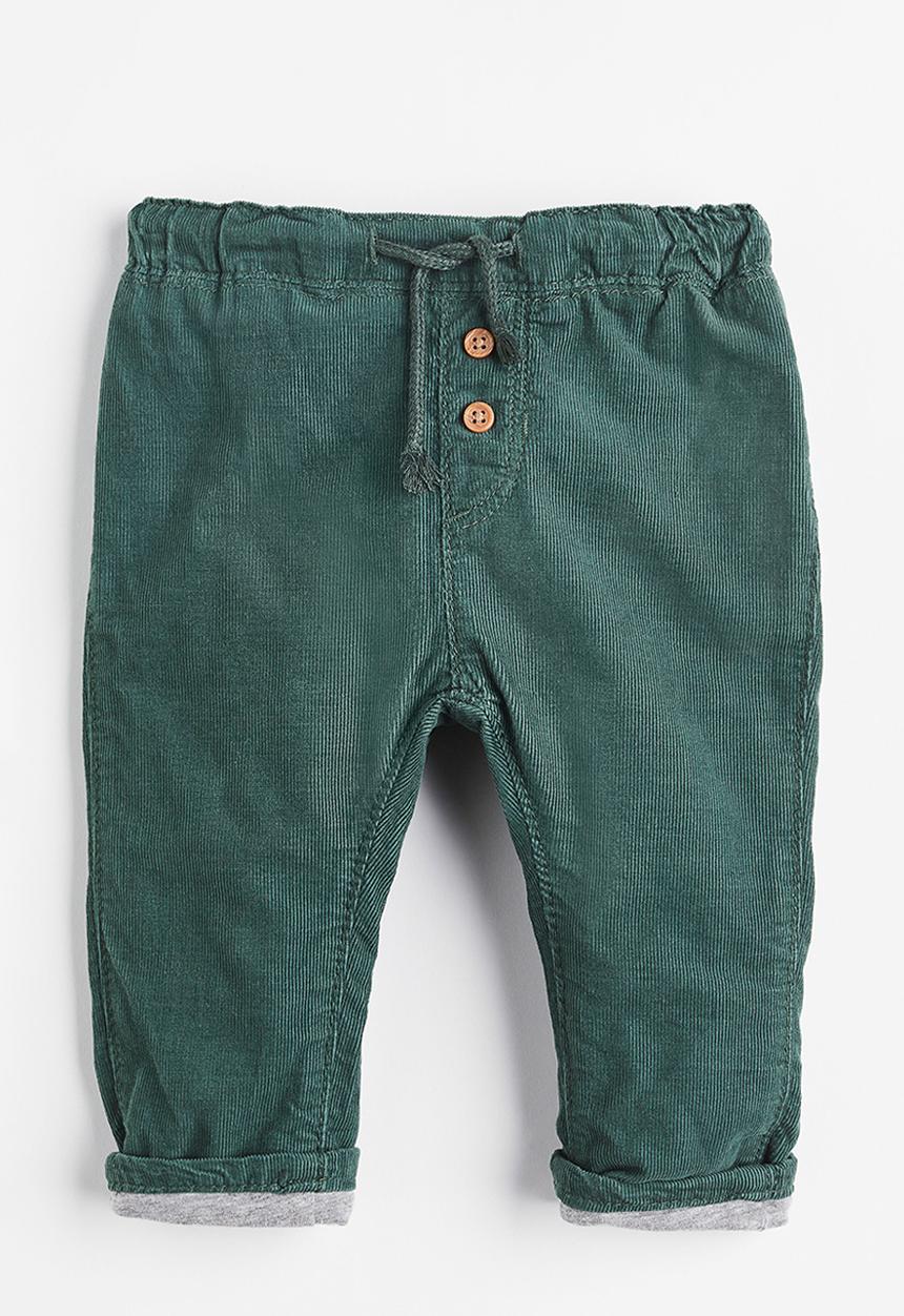H&M - Fully lined corduroy trousers - dark green